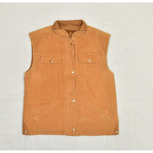 Country Craft Women's Reversible Full Zip Vest Cotton Brown Size M Cord Vintage